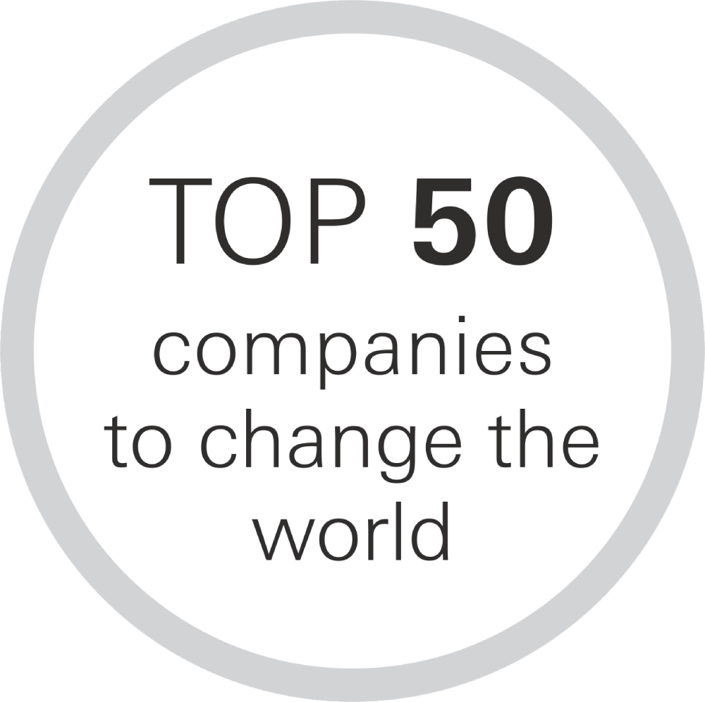 "Eines der 50 führenden Unternehmen, das die Welt zum Besserem ändert"<br>–&nbsp;Fortune Magazin, 2017