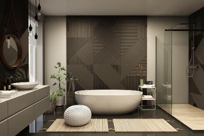 Inspiration moderner Badezimmer im Japandi-Stil